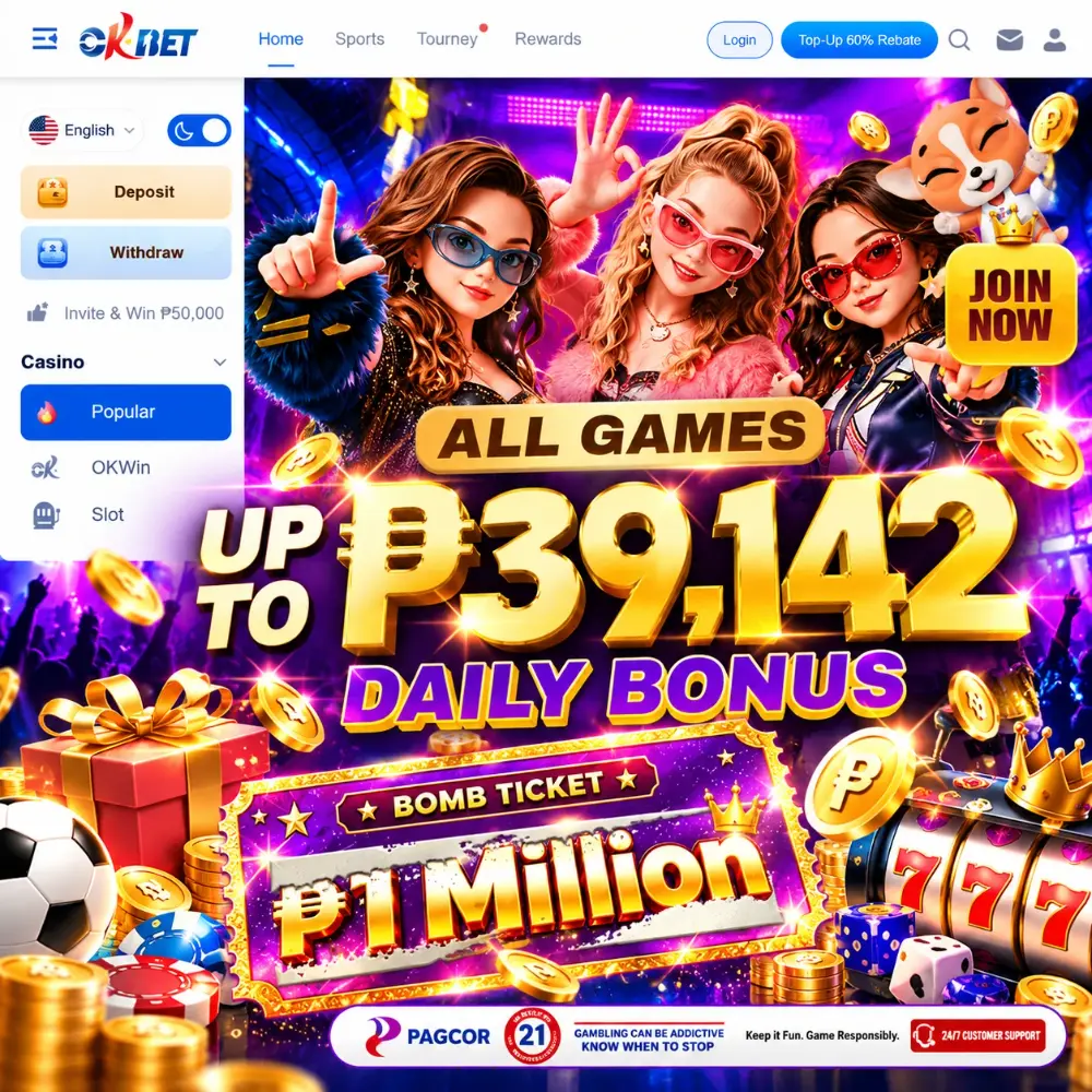 OKBET Casino Philippines 2026 – Explore Games & Daily Bonuses Up to ₱39,142!